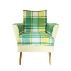 green and white chair